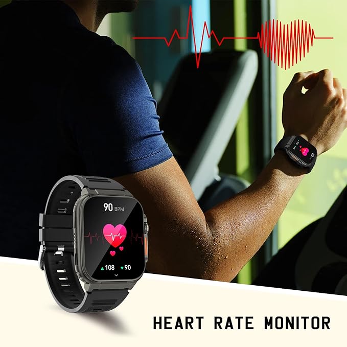 Smartwatch Ultra con Llamadas, 100+ Deportes, Música y Batería de 600 mAh