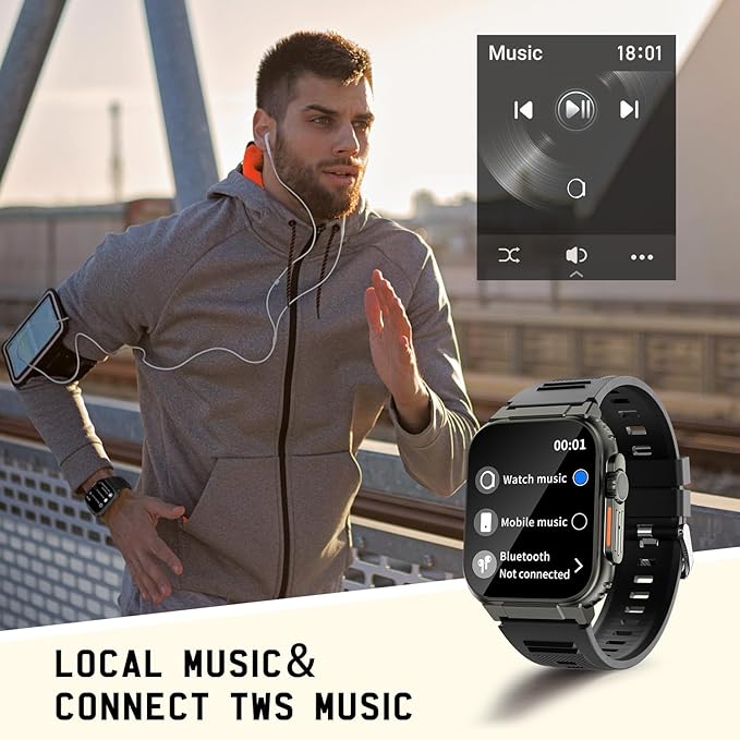 Smartwatch Ultra con Llamadas, 100+ Deportes, Música y Batería de 600 mAh