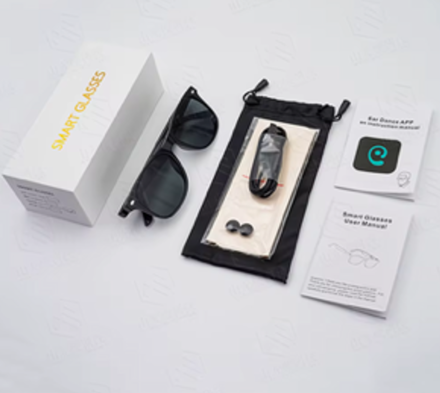 Gafas Inteligentes W100 con IA, Traducción y Llamadas Bluetooth (Negro)