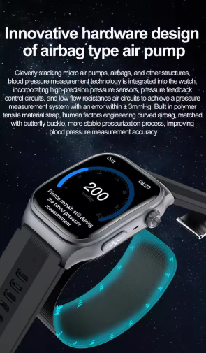 Reloj inteligente S15 con ECG, presión arterial, monitoreo de salud y pantalla AMOLED