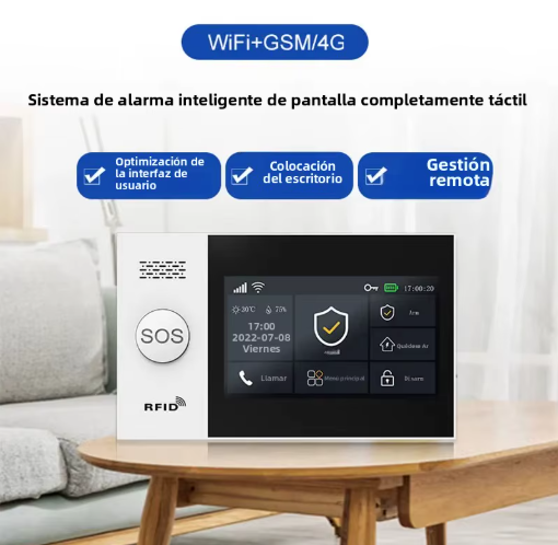 Sistema de alarma inalámbrico antirrobo para hogar con WiFi, Tuya 4G, ideal para casa, apartamento o oficina.