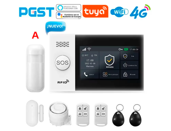Sistema de alarma inalámbrico antirrobo para hogar con WiFi, Tuya 4G, ideal para casa, apartamento o oficina.