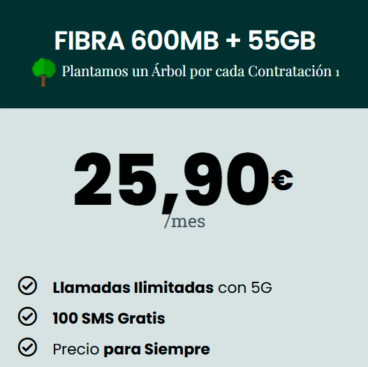 FIBRA 600MB + 55GB