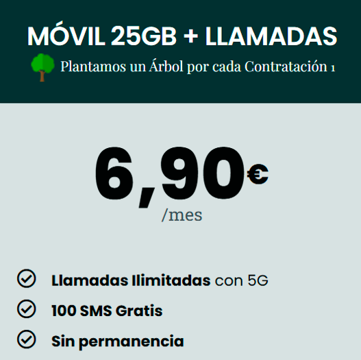 MÓVIL 25GB + LLAMADAS